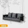 VINGLI Heavy Duty 800 LBS Wicker Hanging Porch Swing with Cushions & Chains, 5FT Outdoor Rattan Swing Bench for Garden, Yard, Lawn (Black) - 2 of 4