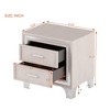 ORRD Velvet Nightstand with 2 Drawers, Upholstered Bedside Table with Silver Glitter Strip, Metal Legs, Easy Assembly, for Bedroom, Beige - 4 of 4