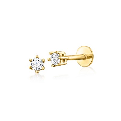 Pure Collection by Ross-Simons 0.10 ct. t.w. Diamond Flat-Back Stud Earrings in 14kt Yellow Gold
