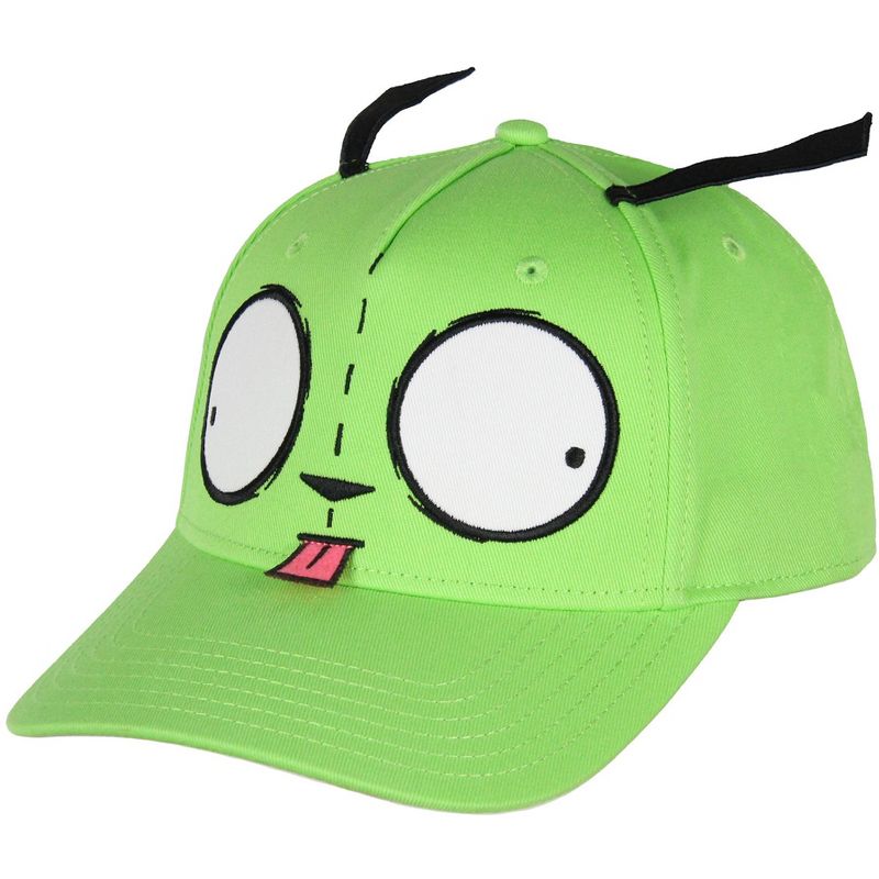 Nickelodeon Invader Zim Adult Gir Face with Ears Snapback Hat for Men and Women Green, 4 of 8