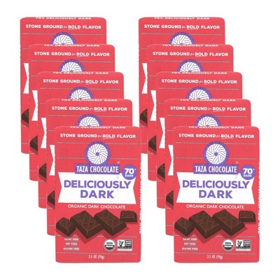 Taza Chocolate Organic Dark Chocolate Deliciously Dark Bar - Case of 10/2.5 oz