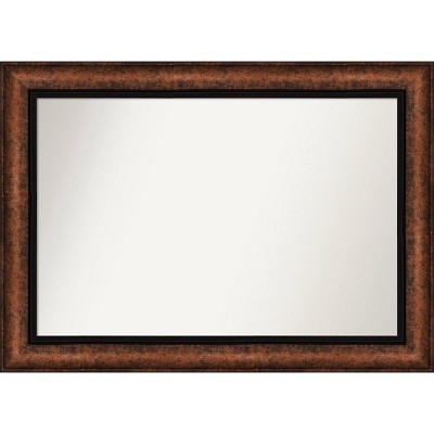 43" x 31" Non-Beveled Vogue Bronze Bathroom Wall Mirror - Amanti Art: Rectangle Vanity Mirror, Polystyrene Frame, Wall Mounted