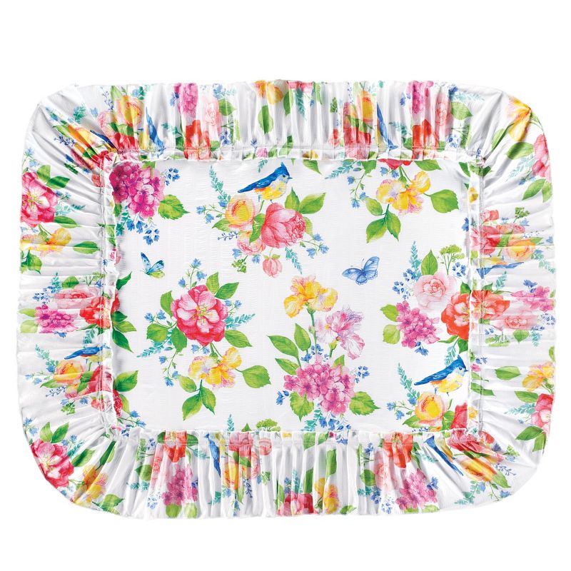 Collections Etc Birds & Butterflies Floral Plisse Pillow Sham with Ruffled Trim, 1 of 4