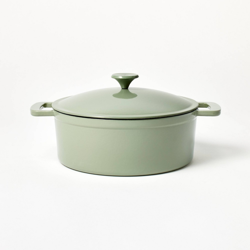 Photos - Pan 5.5qt Enamel Dutch Oven Sage Green - Figmint™