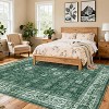 Area Rug Washable Printed Vintage Floral Non Slip Low Pile Rugs Soft Rubber Backed - 4 of 4