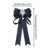 INSPIRE CHIC Women's Pre-Tied Ribbon Satin Elegant Bowknot Tie Brooches with Rhinestones - 2 of 4