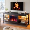 Pinmoco 55 inch  TV Stand with Electric Fireplace Fit TVs up to 65" Gaming Entertainment Center with Open Storage Shelves - 2 of 4