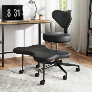Pinmoco Ergonomic Cross-Legged Swivel Chair, Adjustable Height Meditation Chair with Back Support,  Office/Home Chair - 1 of 4