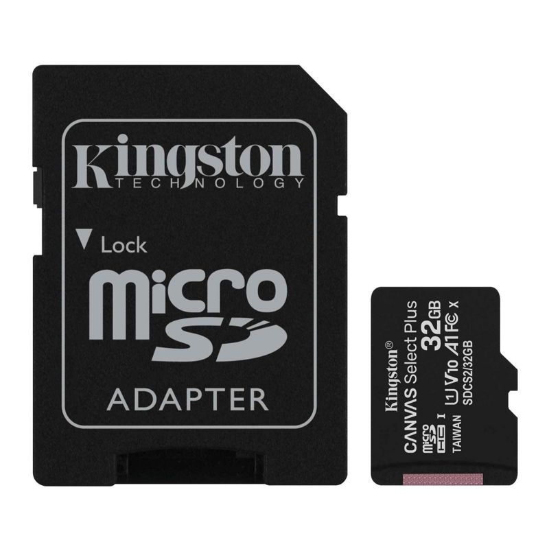 Kingston Canvas Select Plus 32GB UHS-I microSDHC Memory Card with SD Adapter, 1 of 4