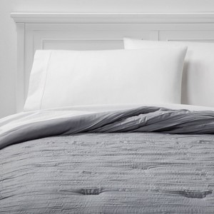 Twin/Twin XL Crinkle Texture Comforter Gray - Room Essentials