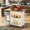 Bella Depot LED Light Kitchen Island Cart with Adjustable Shelf and 2 Drawers - 2 of 4