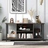 Costway TV Stand with Power Outlet USB & Type-C Port 3-tier TV Console Table Grey - 2 of 4