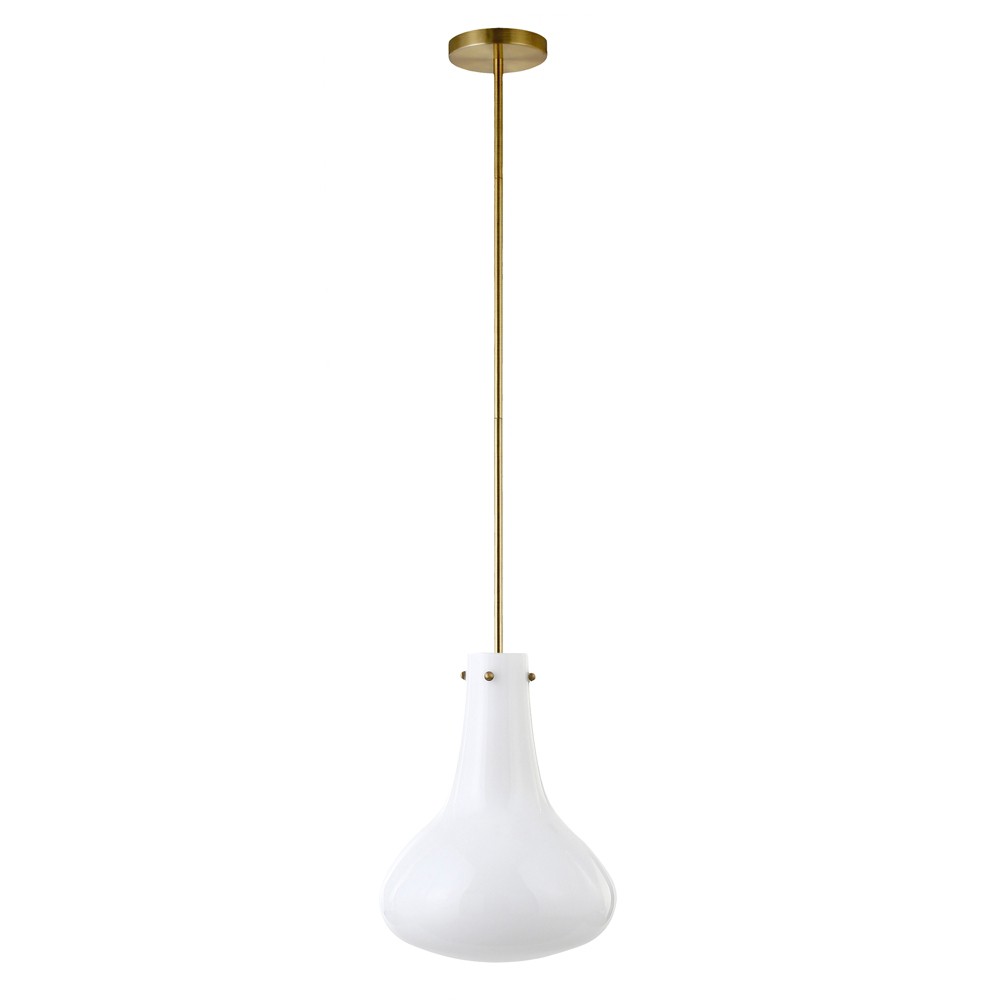 Photos - Chandelier / Lamp Hudson and Canal 11.75" Wide Pendant: Vintage Teardrop Design, UL Listed, Metal/Glass
