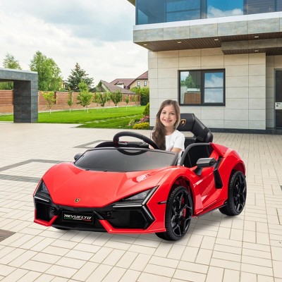 Ride On Car for Kids, Licensed Lamborghini Electric Vehicle, 12V Battery Powered Sports Car Toy with Music, Remote Control, Bluetooth, Headlight