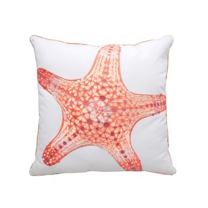 RightSide Designs Coral Starfish Embroidered Indoor/Outdoor Throw Pillow - 1 of 4
