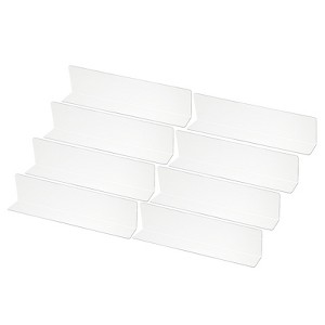 Unique Bargains Acrylic Smooth L-Shaped Bedroom Kitchen Office Shelf Dividers 8 Pcs - 1 of 4