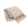 50"x60" Hypnotic Throw Blanket Taupe - Jungalow by Justina Blakeney: Geometric, Woven, Cozy Tassels - 2 of 4