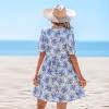 Women's Breezy Blue Floral Print Beach Dress - Cupshe - 4 of 4