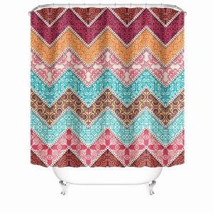 Retro Pattern Design Shower Curtains for Bathroom Waterproof Fabric Bath Curtain Durable Soft Stylish Bathroom Decor 72x72 Inch - 1 of 1