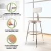 National Public Seating 6200 Series Heavy Duty 18 Inch Adjustable Height Steel Stool with Round Seat and Backrest, Grey Frame and Legs - 2 of 4