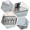 HOMCOM Kitchen Island with Stainless Steel Top, Traditional Kitchen Island with Storage, 2-Tier Open Shelves, Drawers, Light Gray - 3 of 4