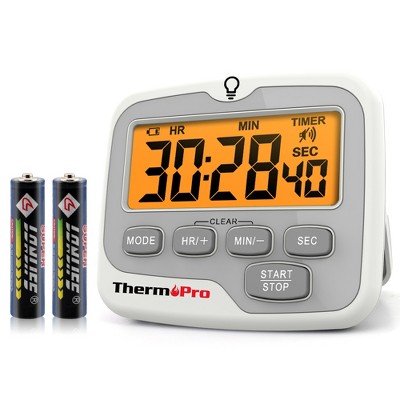 ThermoPro TM01W Kitchen Timer with Count Up and Countdown Timers for Cooking, Classroom, Exercise with LCD Screen Touch  Backlight