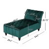 GDFStudio Stroup Modern Glam Velvet Chaise Lounge with Button-Tufted Diamond Stitch - 3 of 4