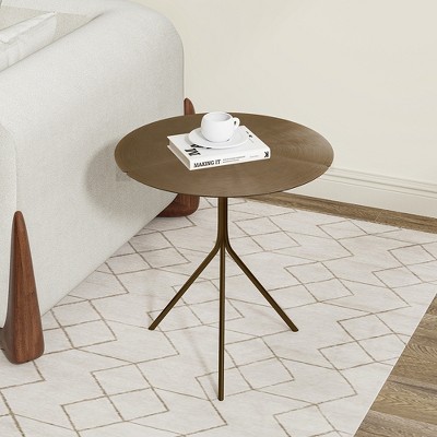 POVISON Round Side Table, Italian-style Lotus Leaf-shaped Side Table, 19.68"-ST8036BR50