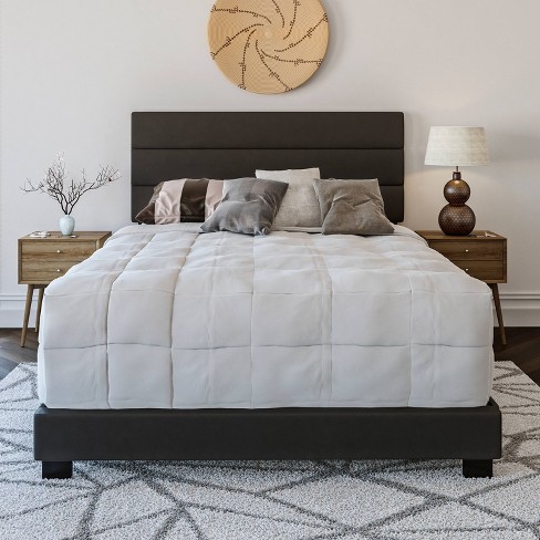 Faux leather deals tufted bed