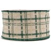 Northlight Green and Beige Plaid Wired Craft Christmas Ribbon 2.5" x 10 Yards - 4 of 4