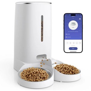 MAMNV Automatic Cat Feeders and Water Dispenser, Timed Dog Feeder 4L Programmable Control Pet Dry Food Dispenser with Desiccant Bag for Cats Dogs - 1 of 4