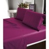 Deluxe Hotel Elegant 4 Piece Bed Sheet Set Double Brushed Soft Microfiber Fabric With Dobby Stripe - Wrinkle Free - 3 of 4