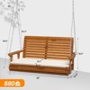 2-Person Patio Wood Porch Swing With Cushion - 3 of 4