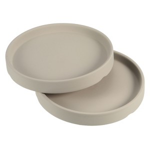 Unique Bargains Indoor Ceramic Round Plant Pot Saucers Tray 2 Pcs - 1 of 4