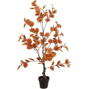 ， Alegre Artificial Autumn Eucalyptus Large Realistic Potted Tree Thanksgiving Decor Faux Red Maple Leaves for Home & Fall Parties - 1 of 4