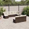 vidaXL 10 Piece Patio Sofa Set with Cushions - Brown and Cream Without Table - 2 of 4