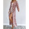 Women's Printed Long Sleeve Loose Duster - DAVI & DANI - 2 of 4
