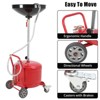 Portable Oil Drain Container, Pneumatic Drain, Fluid Fuel Transfer Drain, Adjustable Height with Braked Wheels, Red - 4 of 4