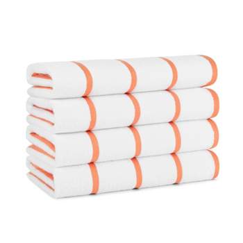 Arkwright Las Rayas Striped Pool Towels (4-Pack), 30x60 in., 100% Ring Spun Cotton