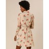 INSPIRE CHIC Women's Lapel Button Down Belted Mini Vintage Polka Dots Floral Shirt Dress - 4 of 4