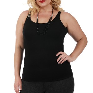 InstantFigure Curvy Plus Size Casual Scoop Neck Tank Top 168021C - 1 of 4