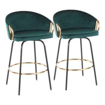 Set of 2 Claire Upholstered Counter Height Barstools - Lumisource