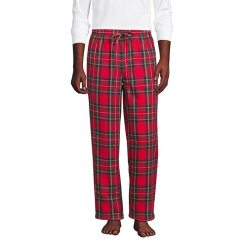 Lands' End Men's High Pile Fleece Lined Flannel Pajama Pants - Small ...