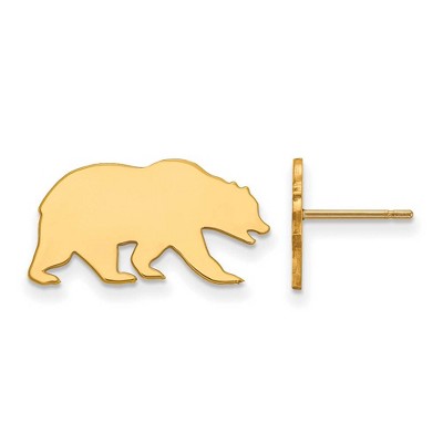 Black Bow Jewelry 14k Yellow Gold California Berkeley Golden Bears NCAA Post Earrings
