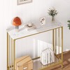 Console Table, Entryway Table with Glass Shelf and Metal Frame, Narrow Sofa Table Narrow Long Behind Couch Table - 4 of 4