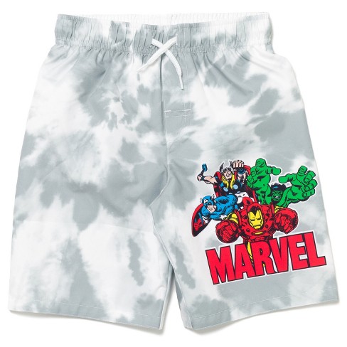 Marvel Avengers Hulk Captain America Thor Big Boys Swim Trunks Tie