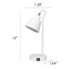Simple Designs Sleek Essentials Metal Looped Desk Lamp with USB White - 3 of 4
