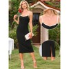 INSPIRE CHIC Women's Spaghetti Strap Sweetheart Neck Color Block Sleeveless Bodycon Maxi Dresses - 2 of 4