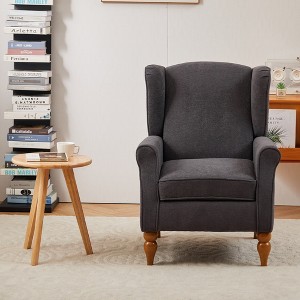 KWPZQEB Accent Chair Mid-Century Modern Chair with Coffee Table, Upholstered Armchair with Solid Wood Legs & Soft Cushion for Living Room, Bedroom - 1 of 4
