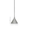 Toltec Lighting Any 1 - Light Pendant in  Brushed Nickel with 7'' Brushed Nickel Cone Metal Shade Shade - 2 of 2